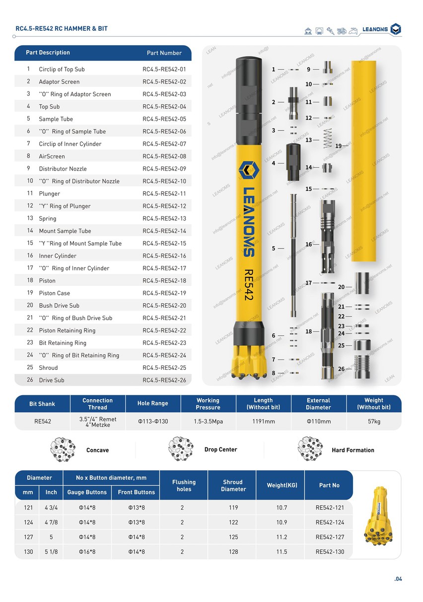 RC45-RE542 RC HAMMER BIT-04 RC45-RE542 RC HAMMER BIT-04